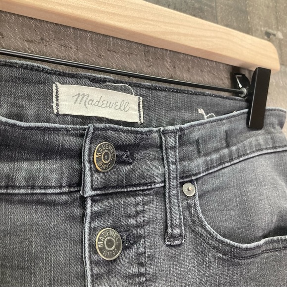 Madewell Cali Demi Boot Button Front Raw Hem Jeans - Picture 7 of 15